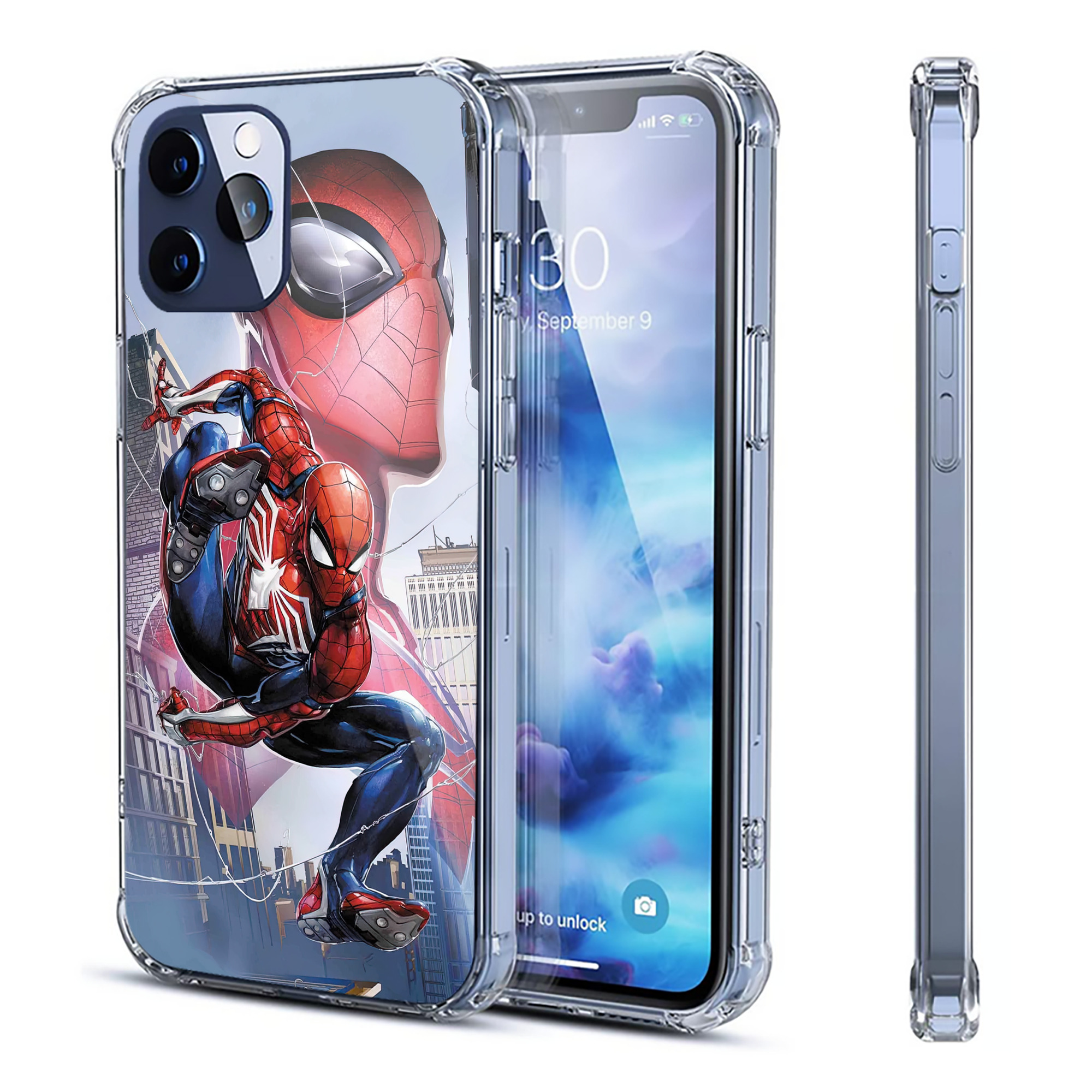 （画像用） Spider Man スパイダーマン 【iPhone 12シリーズ対応】透明スマホケース（クリアソフトケース）